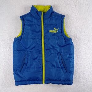 PUMA Puffer Vest Youth/Boys Size XS Blue/Green